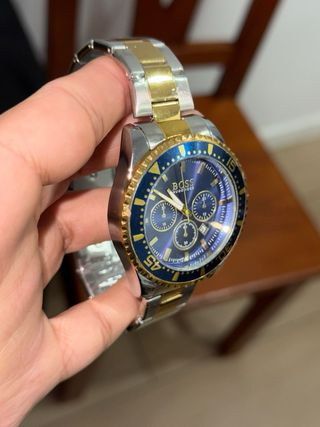 Reloj Hombre Azul y Dorado