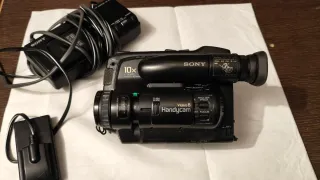 Videocámara cámara de vídeo vintage Sony  Negra