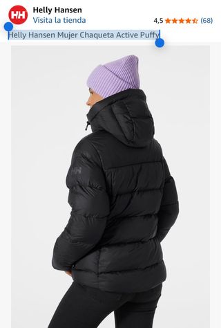 Chaqueta Helly Hansen Mujer Active Puffy Negra