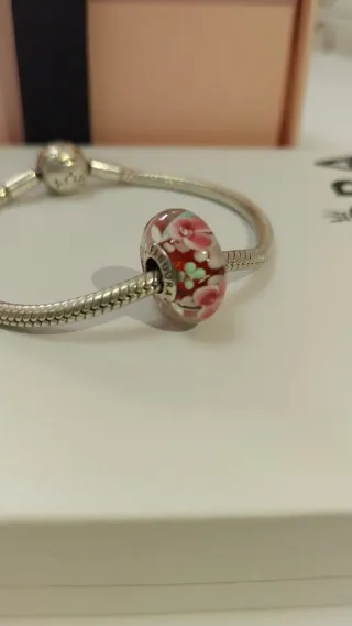 Charm Pandora Cristal Murano Flores.