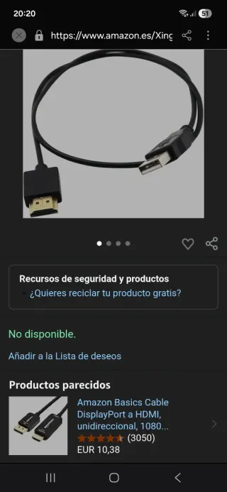 Cable USB a HDMI para videojuegos