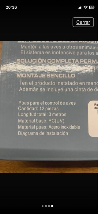 Púas Antipalomas Control Aves (2 Cajas)