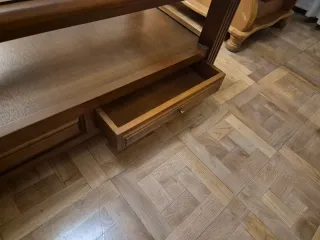 Mesa centro madera cristal y cajones