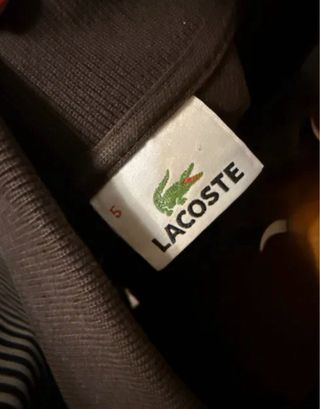 Polo Lacoste manga larga marrón