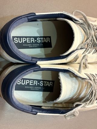 Golden Goose Superstar bianche e blu