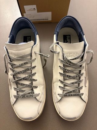 Golden Goose Superstar bianche e blu