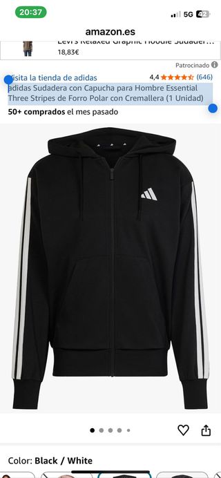 Sudadera Adidas Essential con cremallera
