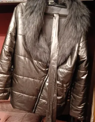 Cazadora plateada mujer