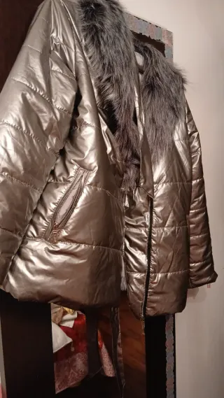 Cazadora plateada mujer