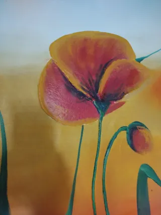 Conjunto de 3 cuadros de amapolas