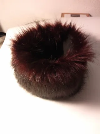 Gorro ruso pelo sintético burdeos/negro