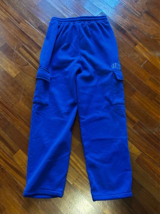 Pantaloni tuta blu cargo