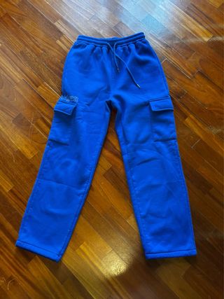Pantaloni tuta blu cargo