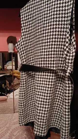 Chaleco cuadros blanco y negro