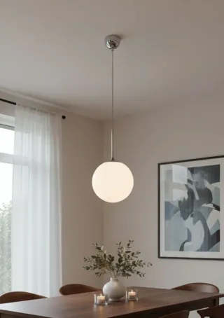 Lampara de techo opalina