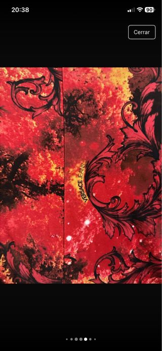 Vestido estampado naranja y rojo