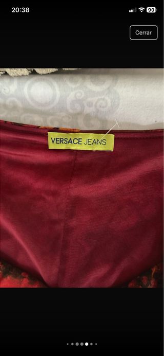 Vestido estampado naranja y rojo