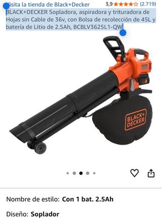 BLACK+DECKER Sopladora 36V 2.5Ah