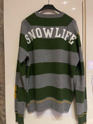 Maglione Etnic uomo righe verdi/grigie taglia XL