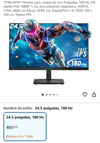 Monitor Titan Army 24.5 180Hz IPS FHD