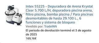 Depuradora Arena Intex + Saco Arena Vidrio