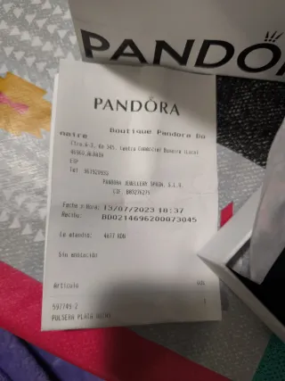 Pulsera Pandora Ajustable Plata