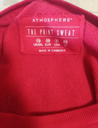 Sudadera Atmosphere roja The Print Sweat