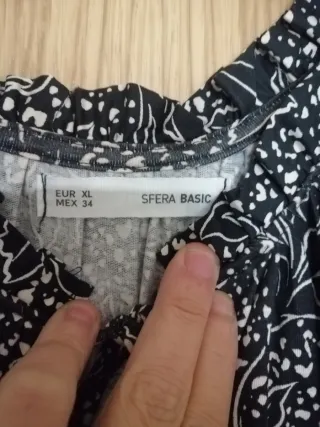 Vestido largo estampado blanco y negro