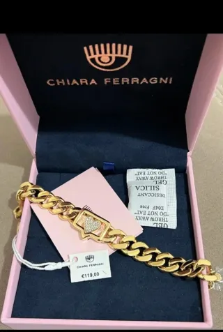 Bracciale Chiara Ferragni cuore strass oro