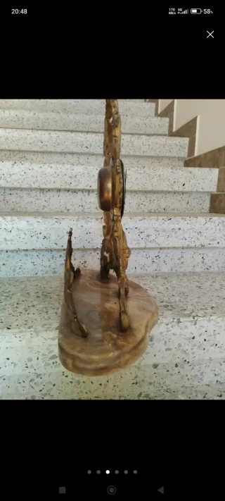 Reloj de sobremesa bronce y mármol