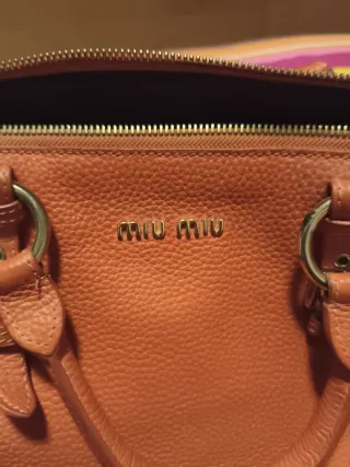 Borsa Miu Miu in pelle arancione