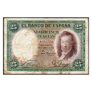 Billete 25 Pesetas España 1931 Vicente López