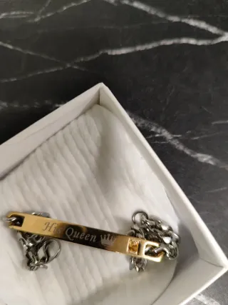 Pulsera de Plata y Oro con Placa