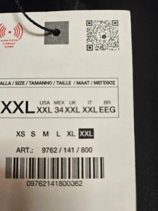 Abrigo Negro Zara Talla XXL