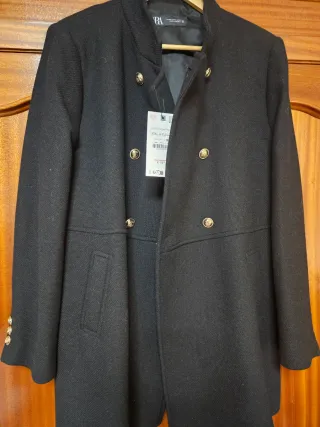 Abrigo Negro Zara Talla XXL