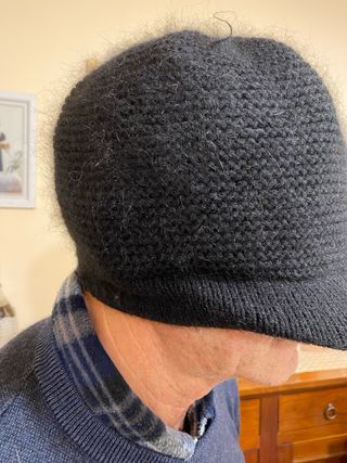 Berretto in maglia Rabbit Hair con strass