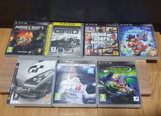 Lote 7 Juegos PS3: Ben 10, FIFA 18, GT5, Disney, G