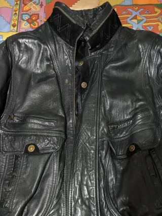 Cazadora Piel Gino Montanaro Negra