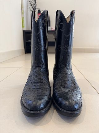 Botas Lucchese Avestruz Negras