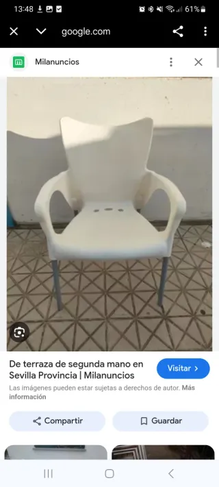 Sillas de PVC blancas apilables