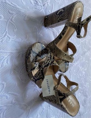 Sandalias tacón Marypaz piel serpiente T39
