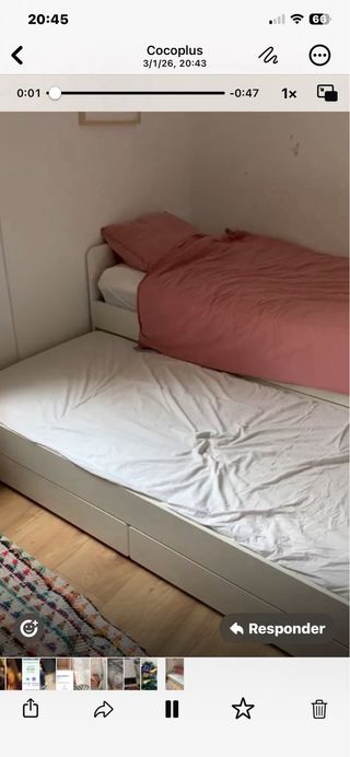 Cama nido Ikea con cajones blanca