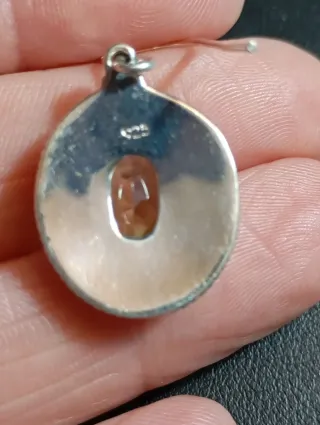 Pendientes Plata Ley Ovalados Citrino