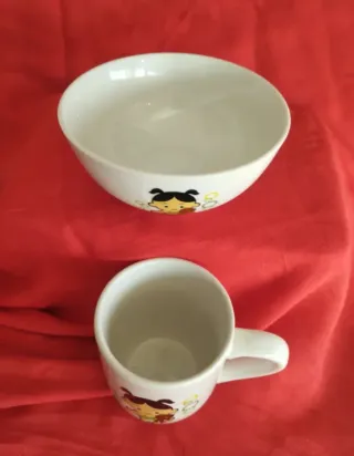 Taza y cuenco infantil con osito