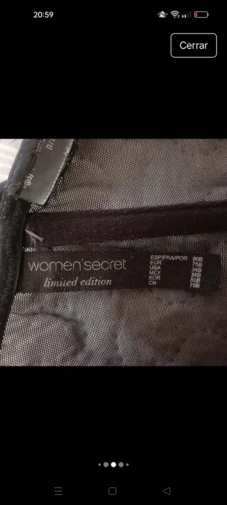 Sujetador Elsa Pataky Negro 90B