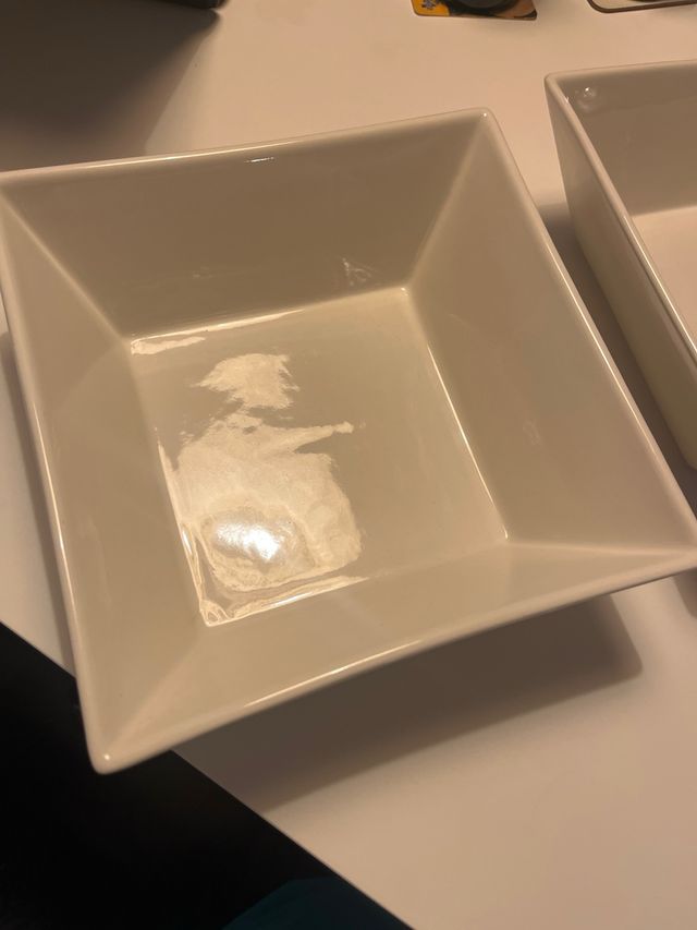 Juego de 2 ensaladeras cuadradas blancas