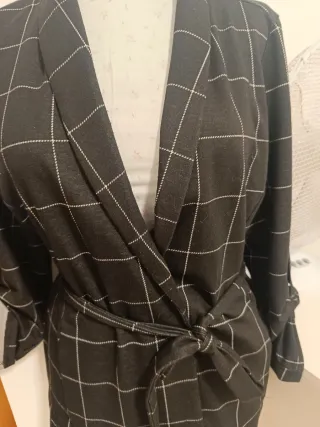 Chaqueta cuadros blanco y negro