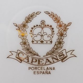 Jarrón Tibor porcelana Capeans pintado en oro