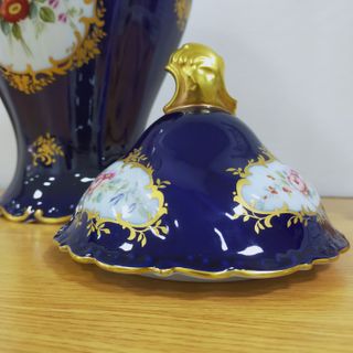 Jarrón Tibor porcelana Capeans pintado en oro