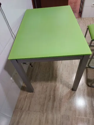 Mesa de cocina extensible cristal y metal